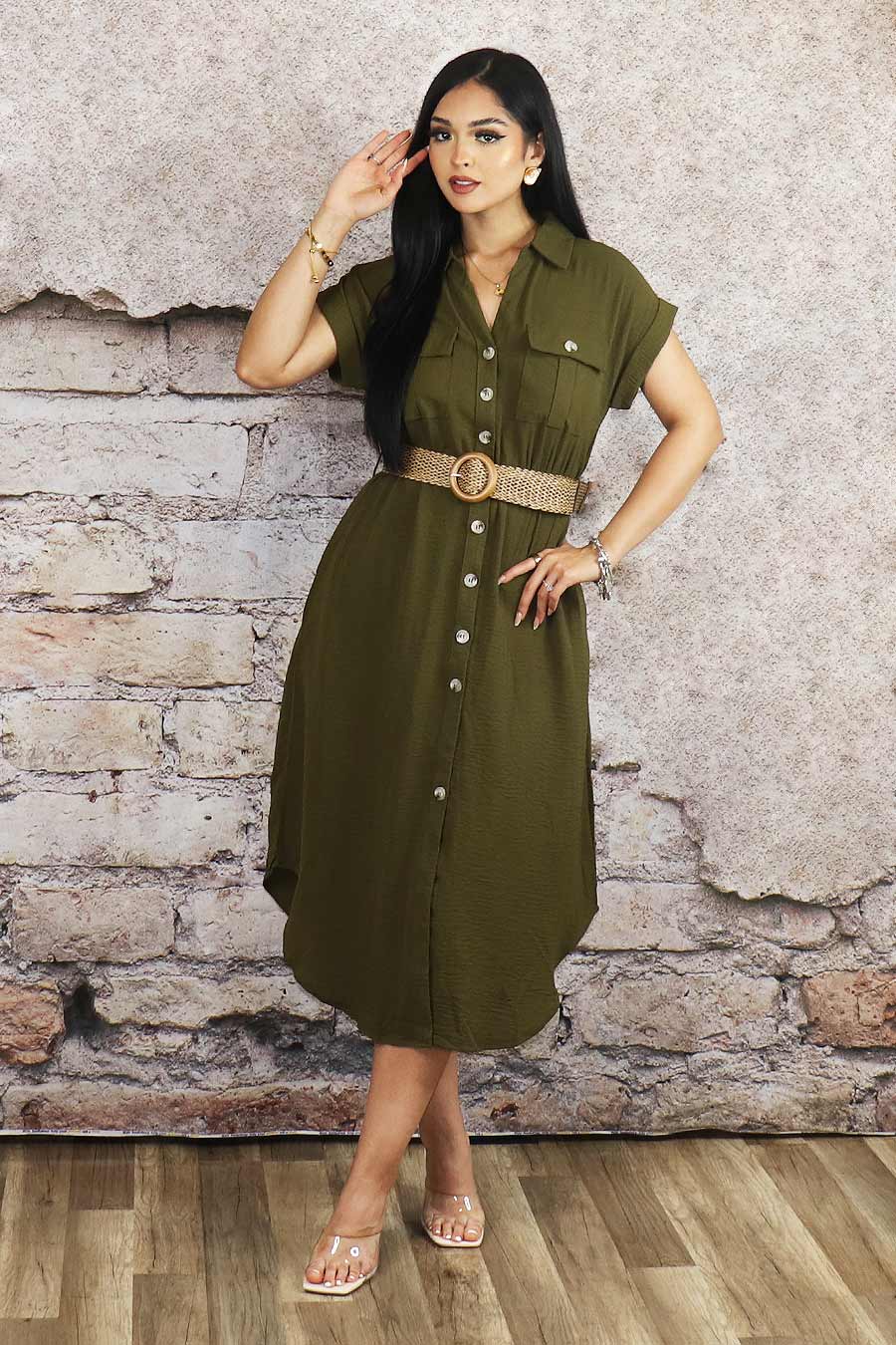 midi brown leather dress Mabel Belted Leather Midi Dress in Chocolate S