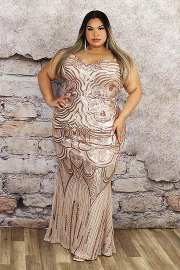 Evelina Off Shoulder Sequence Dress Divas Plus Boutique