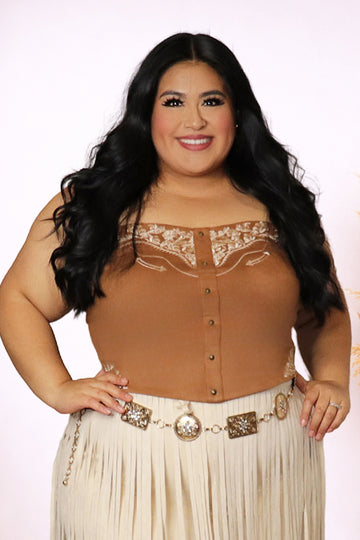 Plus Size Western Embroidered Corset Top | Divas Fashion Boutique