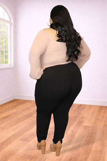 Plus Size Black Distressed Skinny Jeans | Divas Fashion Boutique