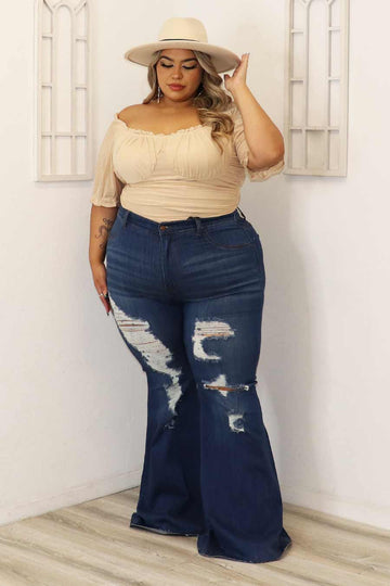 Frida Hight Rise Flare Jeans Divas Plus Boutique