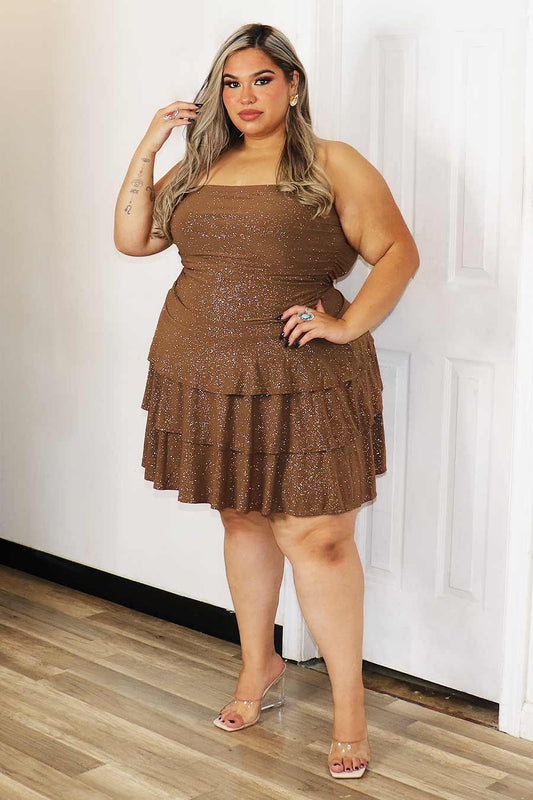Graziella Glittery Strapless Dress Divas Plus Boutique