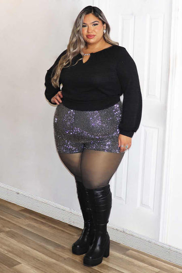 Azalea Rhinestone Short Divas Plus Boutique