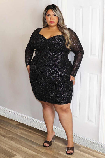 Julieta Long Sleeve Dress Divas Plus Boutique