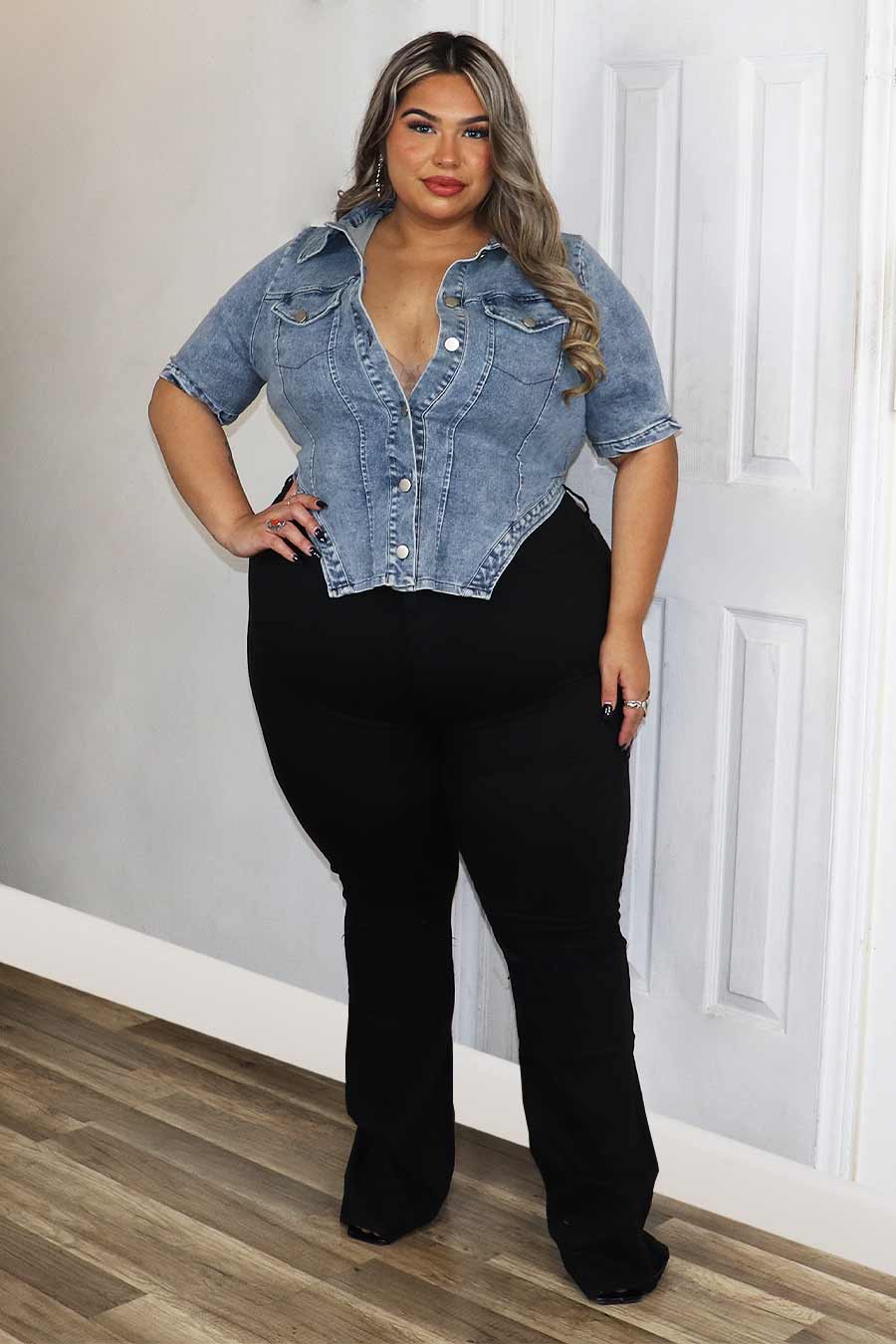 Evany Denim Top Divas Plus