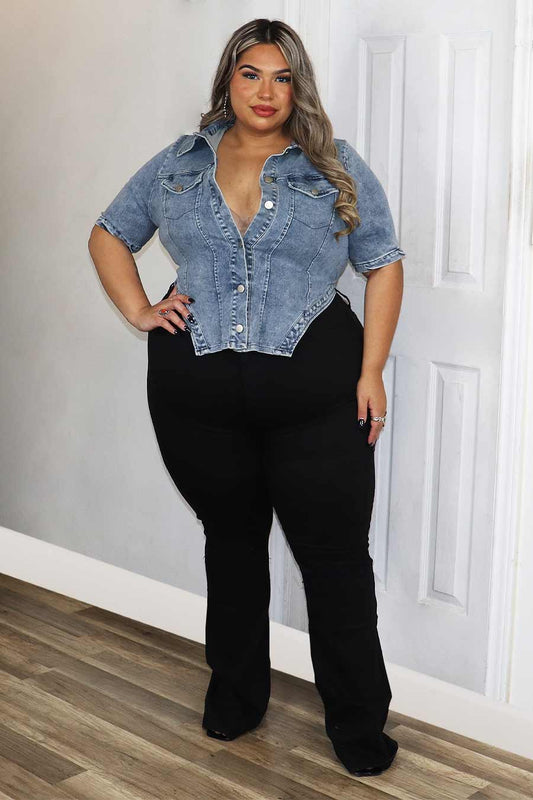Evany Denim Top Divas Plus