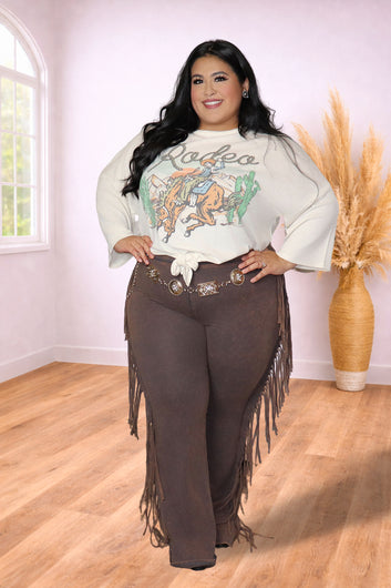 Plus Size Rodeo Season Graphic Blouse | Divas Fashion Boutique