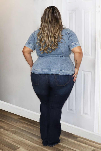 Carol Peplum Denim Top Divas Plus
