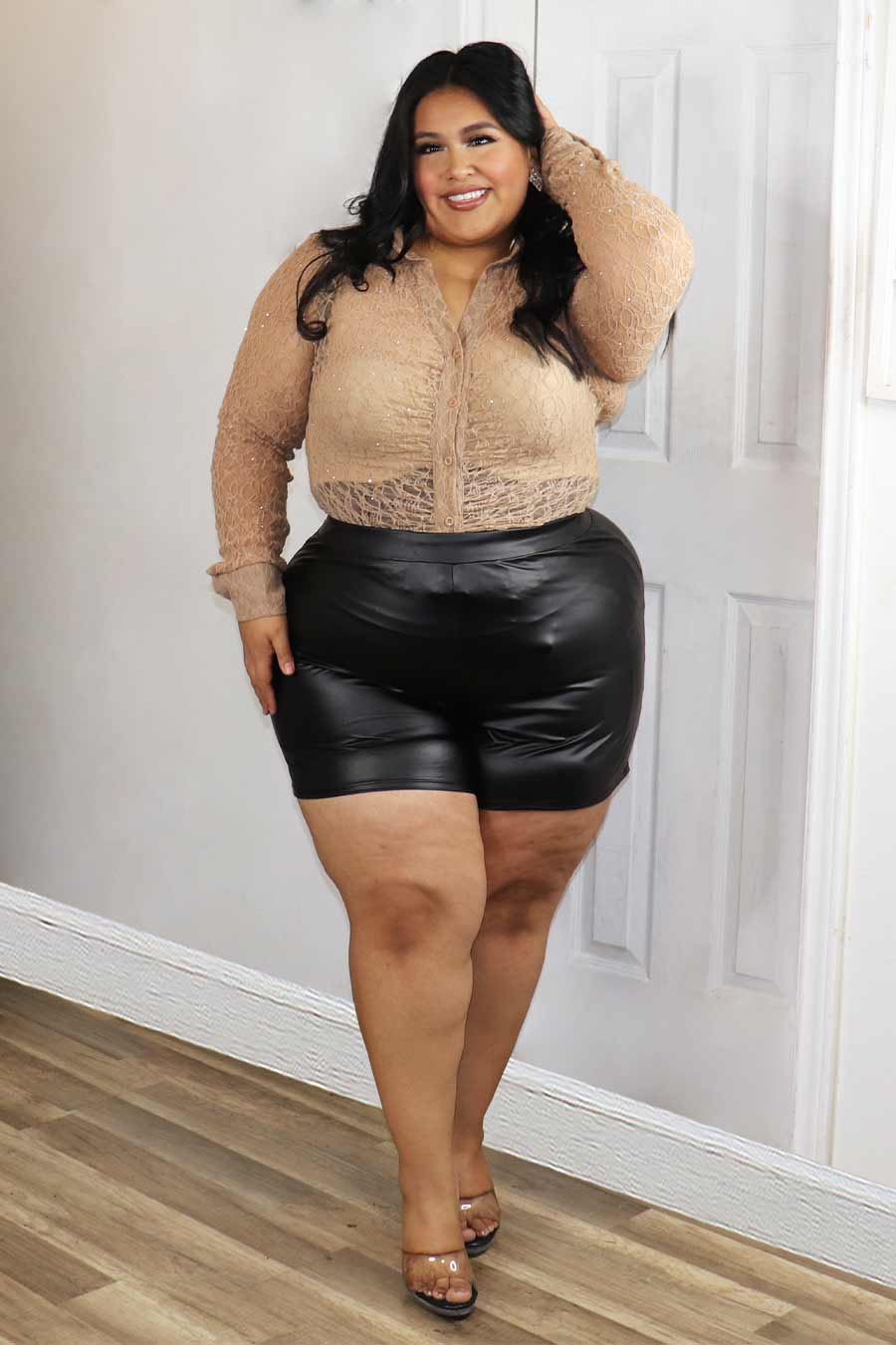 Leather Pu Short  Divas Plus Botique