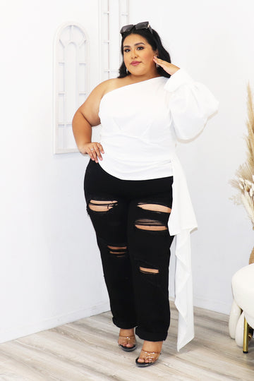 Dallana one shoulder Top Divas Plus