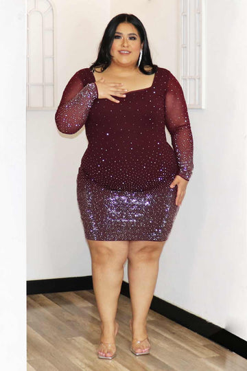 Avania Rhinestone Dress Divas Plus Boutique