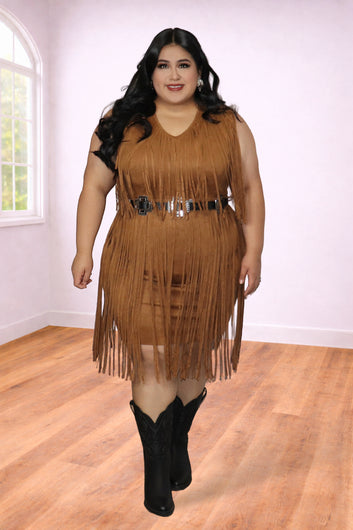Plus Size Fringe Dress Western Style | Divas Fashion Boutique