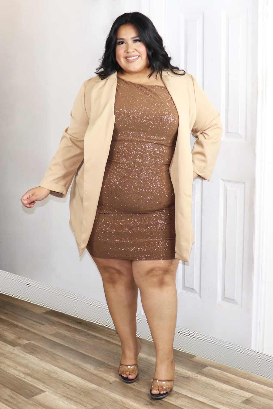 Chaqueta con botones a cuadros de franela Dalilac Divas Plus