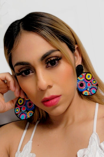 Moly Round Beabed Earrings